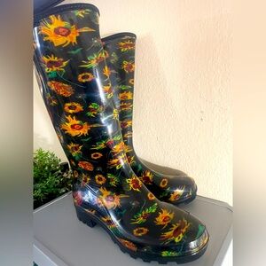 New HISEA Women Rain Boots Waterproof Gardening Mud Work Boots Mid-Calf Size 7